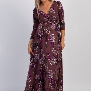 PinkBlush Maternity Dress Purple Floral Maxi